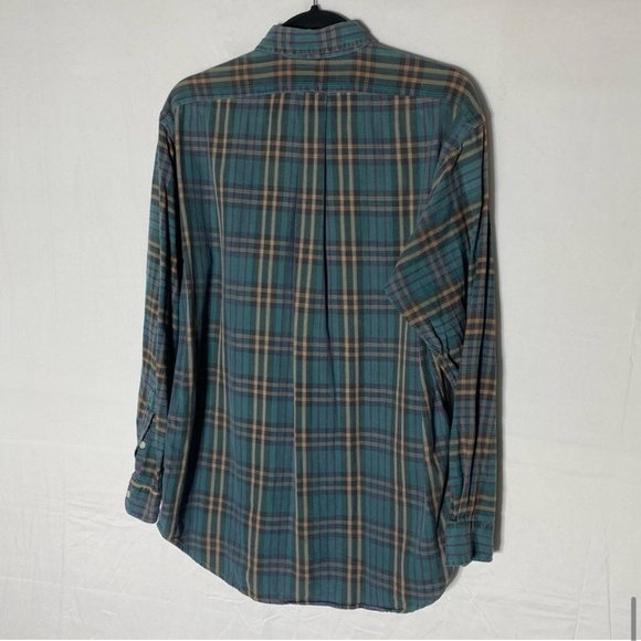 Vintage Polo Ralph Lauren Green Tan Purple Plaid Casual Button Up Shirt S - Picture 14 of 15